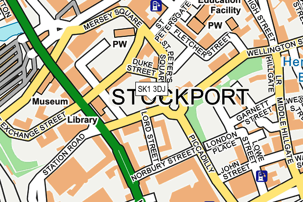 SK1 3DJ map - OS OpenMap – Local (Ordnance Survey)