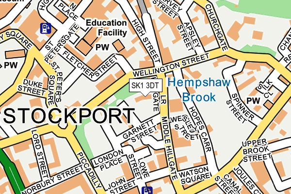 SK1 3DT map - OS OpenMap – Local (Ordnance Survey)