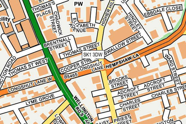 SK1 3DW map - OS OpenMap – Local (Ordnance Survey)