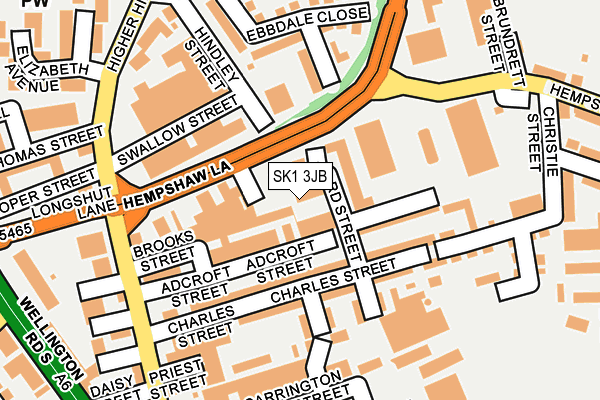 SK1 3JB map - OS OpenMap – Local (Ordnance Survey)