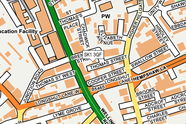 SK1 3QF map - OS OpenMap – Local (Ordnance Survey)