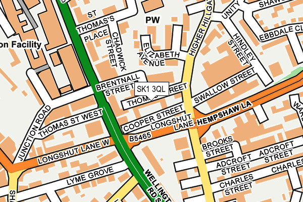 SK1 3QL map - OS OpenMap – Local (Ordnance Survey)