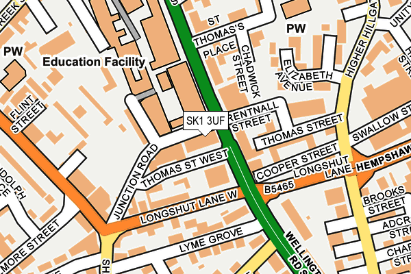 SK1 3UF map - OS OpenMap – Local (Ordnance Survey)