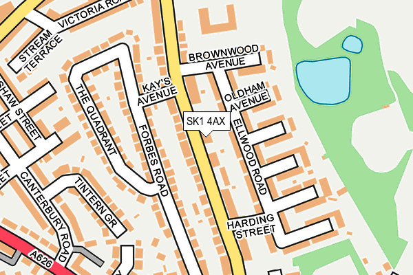 SK1 4AX map - OS OpenMap – Local (Ordnance Survey)