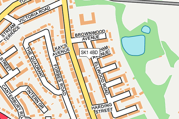 SK1 4BD map - OS OpenMap – Local (Ordnance Survey)
