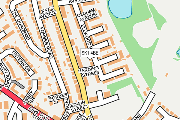 SK1 4BE map - OS OpenMap – Local (Ordnance Survey)