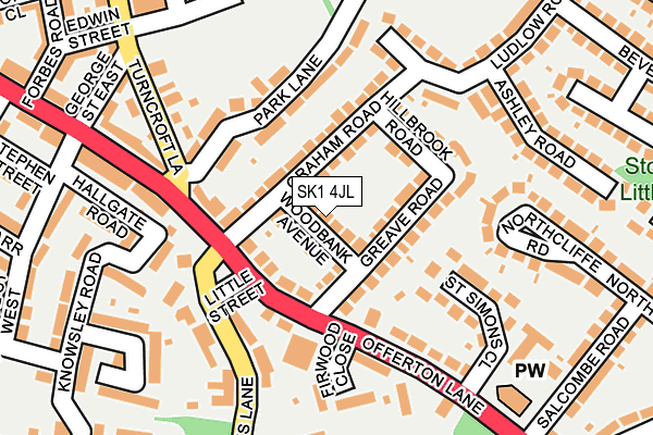 SK1 4JL map - OS OpenMap – Local (Ordnance Survey)