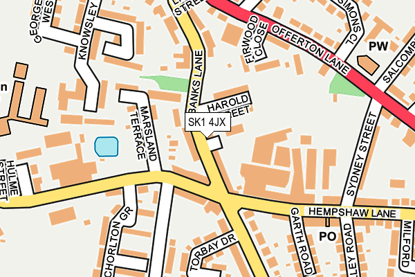 SK1 4JX map - OS OpenMap – Local (Ordnance Survey)