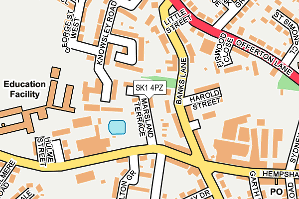 SK1 4PZ map - OS OpenMap – Local (Ordnance Survey)