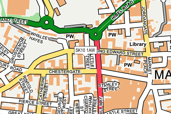 SK10 1AW map - OS OpenMap – Local (Ordnance Survey)