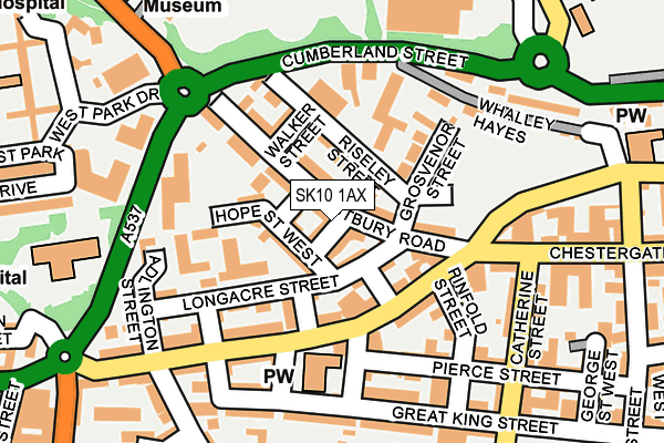 SK10 1AX map - OS OpenMap – Local (Ordnance Survey)