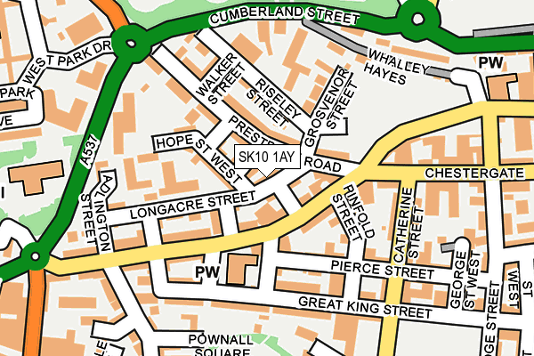 SK10 1AY map - OS OpenMap – Local (Ordnance Survey)