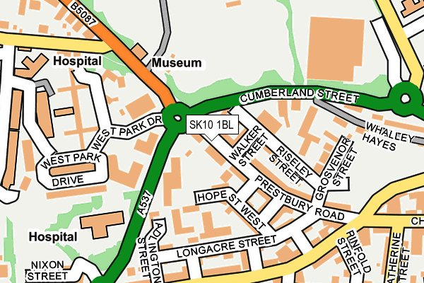 SK10 1BL map - OS OpenMap – Local (Ordnance Survey)