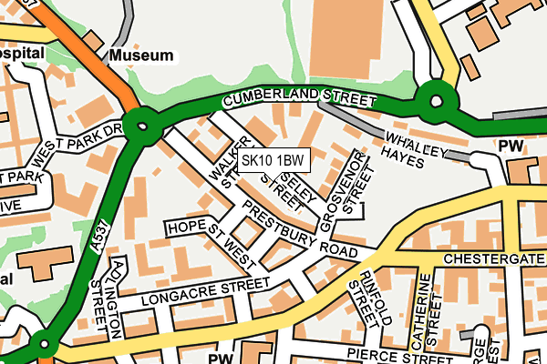 SK10 1BW map - OS OpenMap – Local (Ordnance Survey)