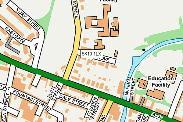 SK10 1LX map - OS OpenMap – Local (Ordnance Survey)