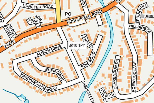 SK10 1PY map - OS OpenMap – Local (Ordnance Survey)