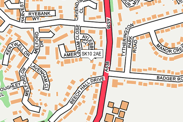 SK10 2AE map - OS OpenMap – Local (Ordnance Survey)