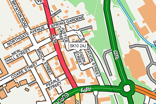 SK10 2AJ map - OS OpenMap – Local (Ordnance Survey)