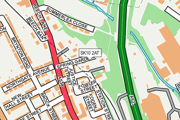 SK10 2AT map - OS OpenMap – Local (Ordnance Survey)