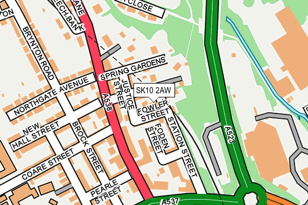 SK10 2AW map - OS OpenMap – Local (Ordnance Survey)