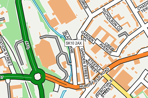 SK10 2AX map - OS OpenMap – Local (Ordnance Survey)
