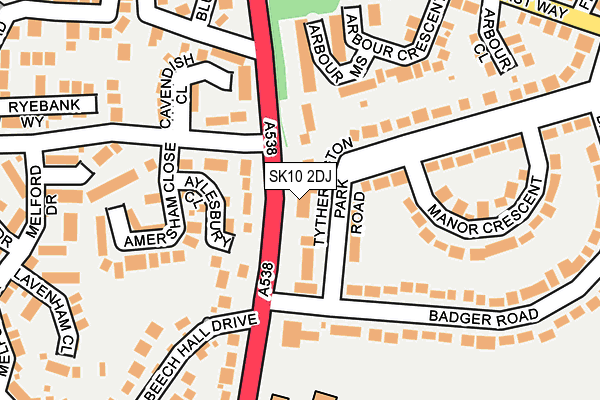 SK10 2DJ map - OS OpenMap – Local (Ordnance Survey)