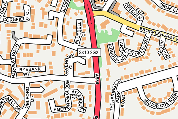 SK10 2GX map - OS OpenMap – Local (Ordnance Survey)