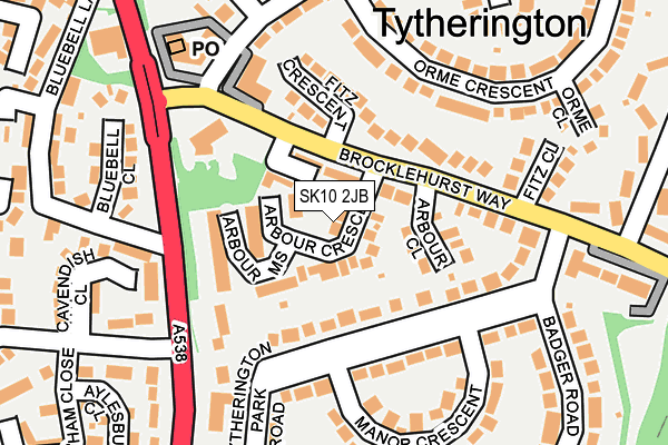 SK10 2JB map - OS OpenMap – Local (Ordnance Survey)