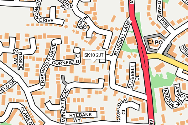 SK10 2JT map - OS OpenMap – Local (Ordnance Survey)