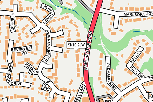 SK10 2JW map - OS OpenMap – Local (Ordnance Survey)