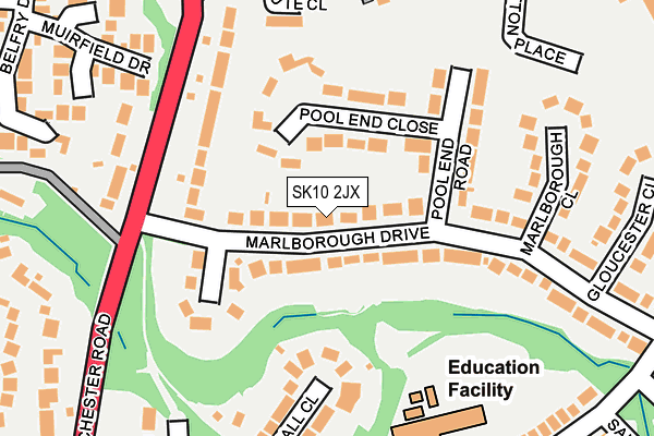 SK10 2JX map - OS OpenMap – Local (Ordnance Survey)