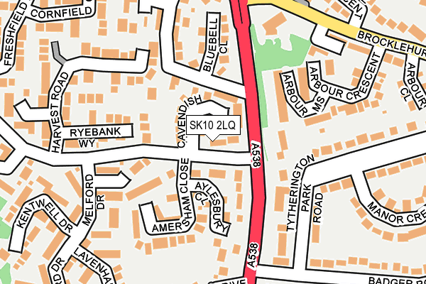 SK10 2LQ map - OS OpenMap – Local (Ordnance Survey)