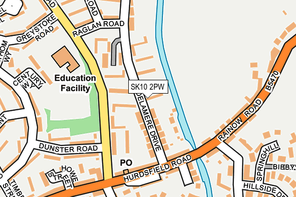 SK10 2PW map - OS OpenMap – Local (Ordnance Survey)