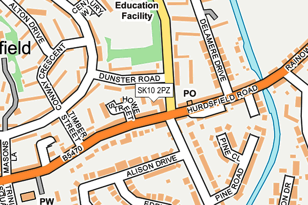 SK10 2PZ map - OS OpenMap – Local (Ordnance Survey)