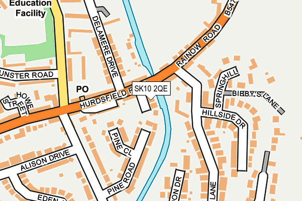 SK10 2QE map - OS OpenMap – Local (Ordnance Survey)