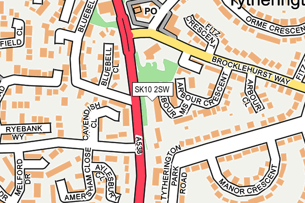 SK10 2SW map - OS OpenMap – Local (Ordnance Survey)