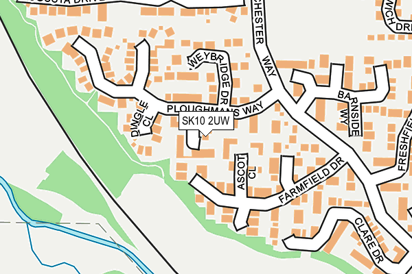 SK10 2UW map - OS OpenMap – Local (Ordnance Survey)