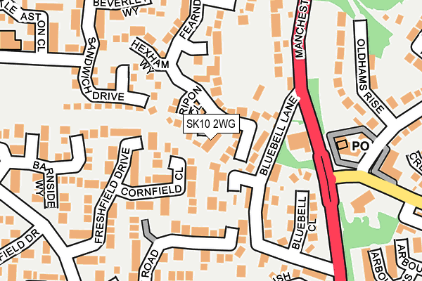 SK10 2WG map - OS OpenMap – Local (Ordnance Survey)