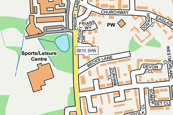 SK10 3HW map - OS OpenMap – Local (Ordnance Survey)