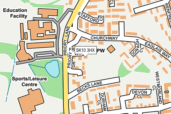SK10 3HX map - OS OpenMap – Local (Ordnance Survey)