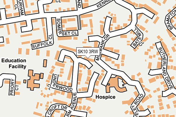 SK10 3RW map - OS OpenMap – Local (Ordnance Survey)