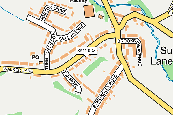 SK11 0DZ map - OS OpenMap – Local (Ordnance Survey)