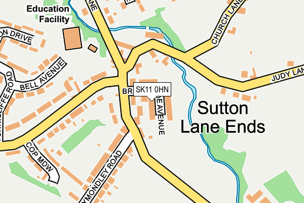 SK11 0HN map - OS OpenMap – Local (Ordnance Survey)