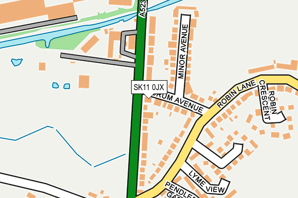 SK11 0JX map - OS OpenMap – Local (Ordnance Survey)