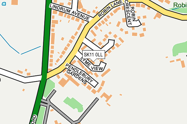 SK11 0LL map - OS OpenMap – Local (Ordnance Survey)