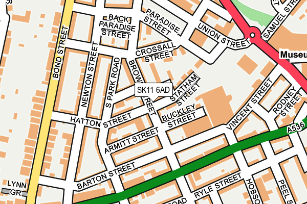 SK11 6AD map - OS OpenMap – Local (Ordnance Survey)