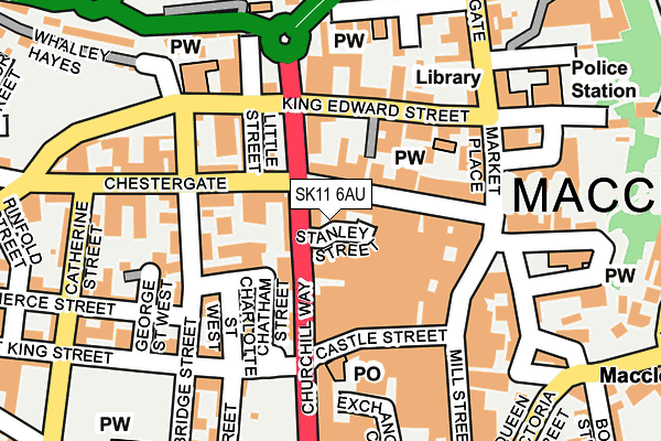 SK11 6AU map - OS OpenMap – Local (Ordnance Survey)