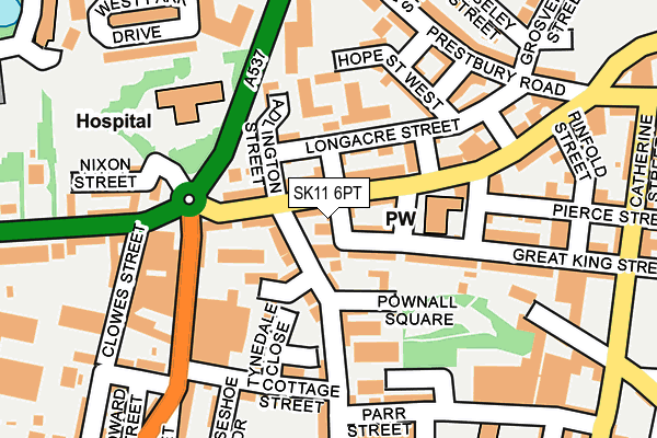 SK11 6PT map - OS OpenMap – Local (Ordnance Survey)