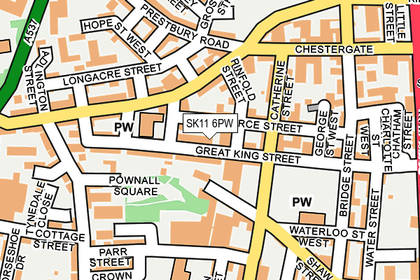 SK11 6PW map - OS OpenMap – Local (Ordnance Survey)