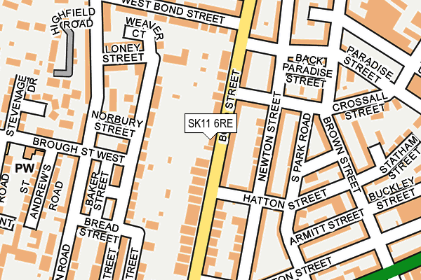 SK11 6RE map - OS OpenMap – Local (Ordnance Survey)